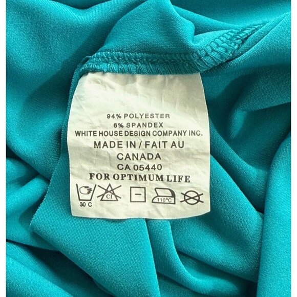 Sympli Turquoise Blue Slinky Knit Tunic Top Jersey Stretch 3/4 Sleeve Size 10 - Picture 8 of 10